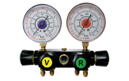 Image de 'Coffret complet - Manomètre 4 voies - R32 + R410A'